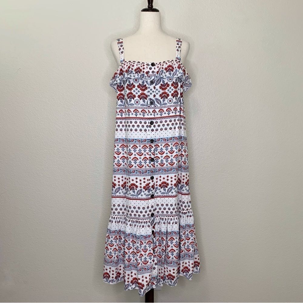 Ann Taylor Button Down Tiered Maxi Summer Dress
